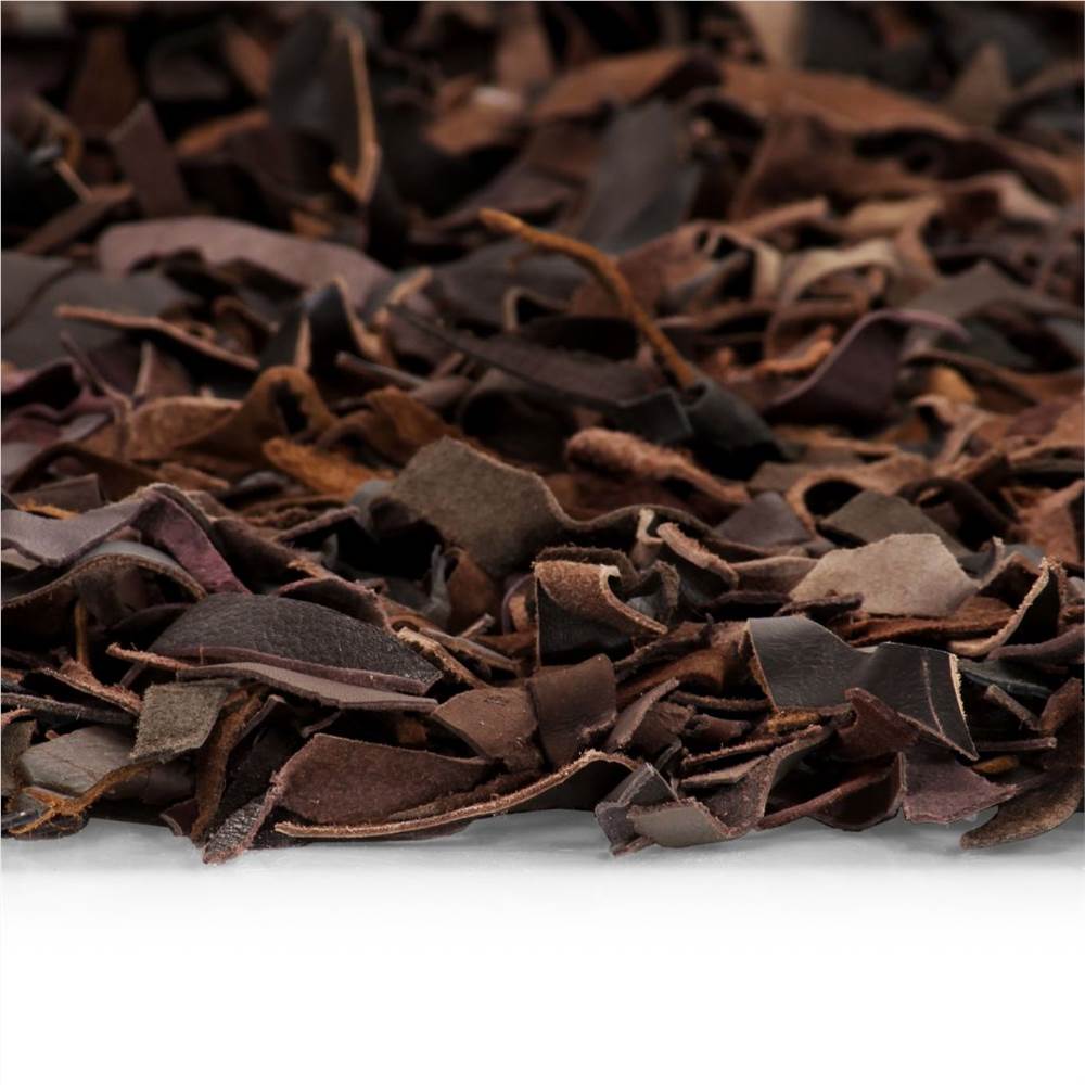 Shaggy Rug Genuine Leather 160x230 cm Brown