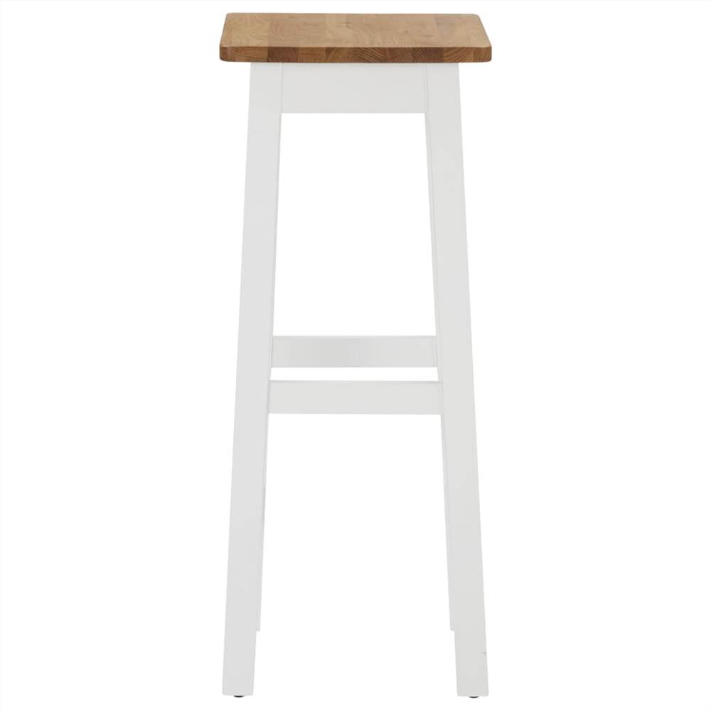 Bar Stools 2 pcs Solid Oak Wood