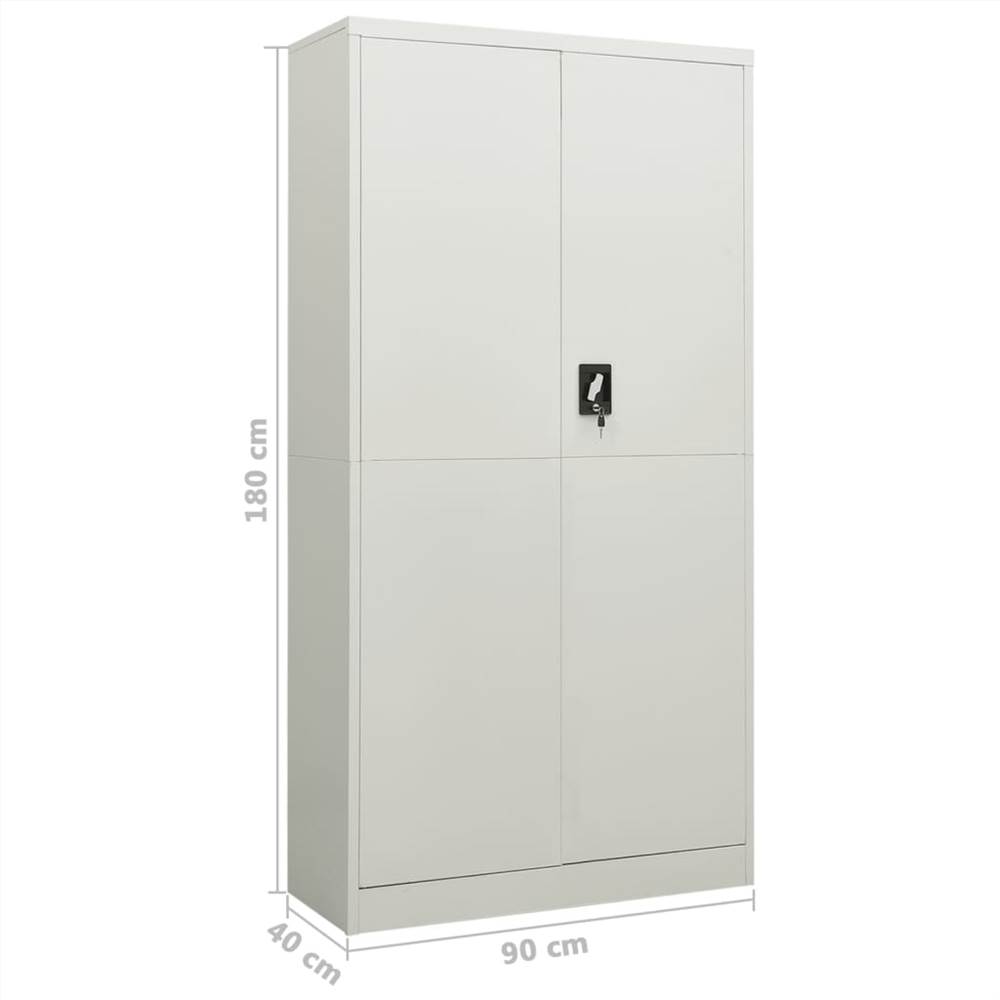 Locker Cabinet Light Grey 90x40x180 cm Steel