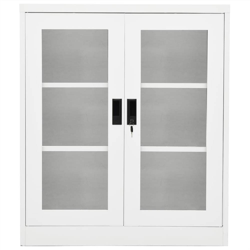 Office Cabinet White 90x40x105 cm Steel