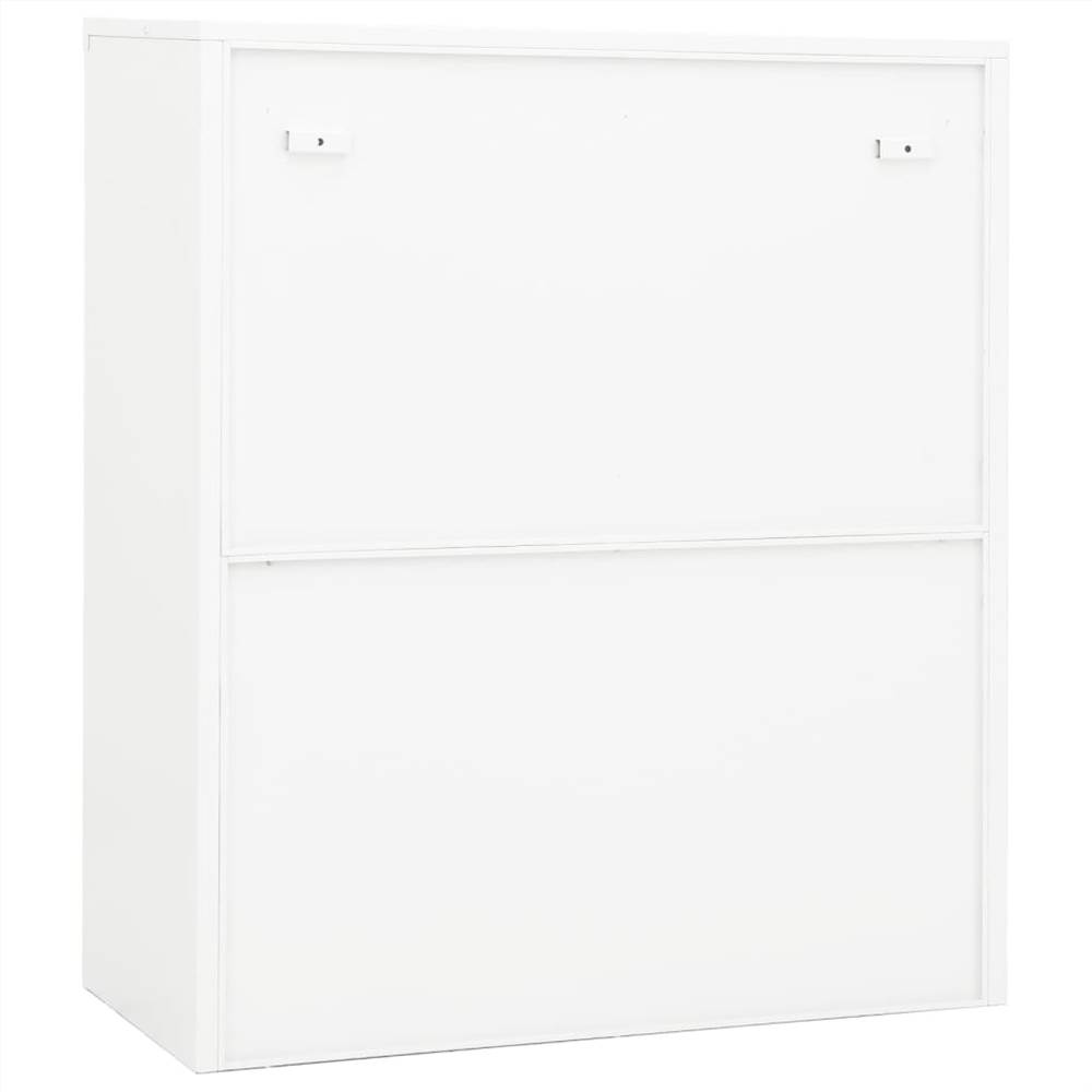 Office Cabinet White 90x40x105 cm Steel