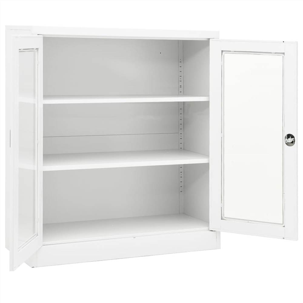 Office Cabinet White 90x40x105 cm Steel