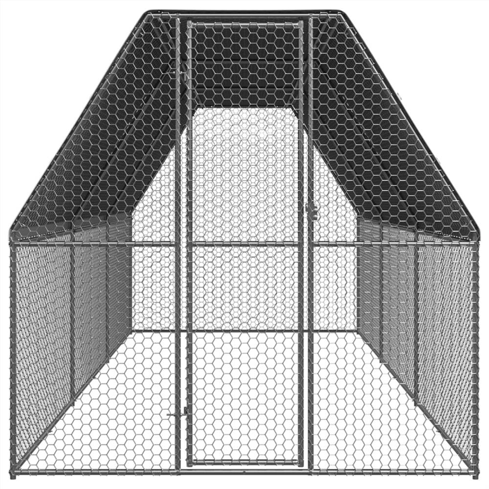 Outdoor Chicken Cage 2x6x2 m Galvanised Steel