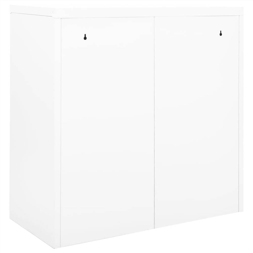 Sliding Door Cabinet White 90x40x90 cm Steel