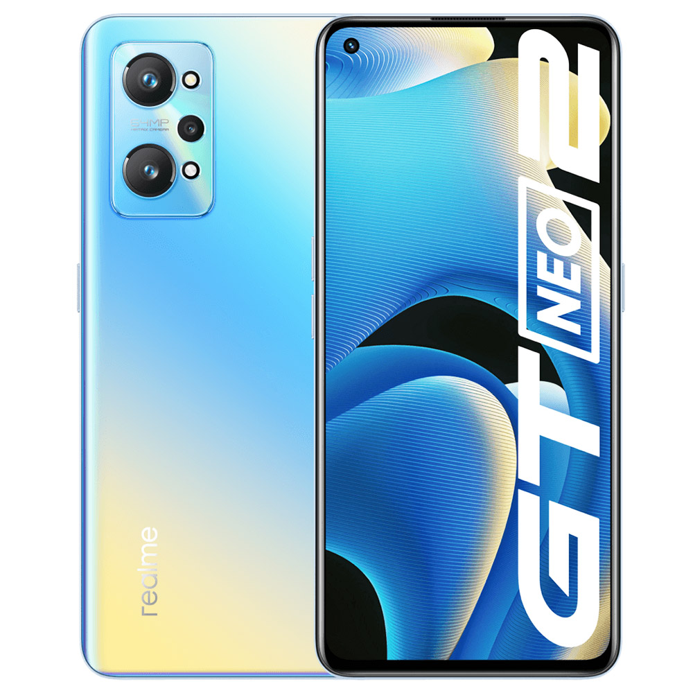 Realme GT Neo 2 CN Version 5G Smartphone 6.62 Inch 120Hz FHD+ Screen Qualcomm Snapdragon 870 12GB RAM 256GB ROM Android 11 64MP + 8MP + 2MP Triple Rear Camera 5000mAh Battery 65W SuperDart Flash Charge - Blue