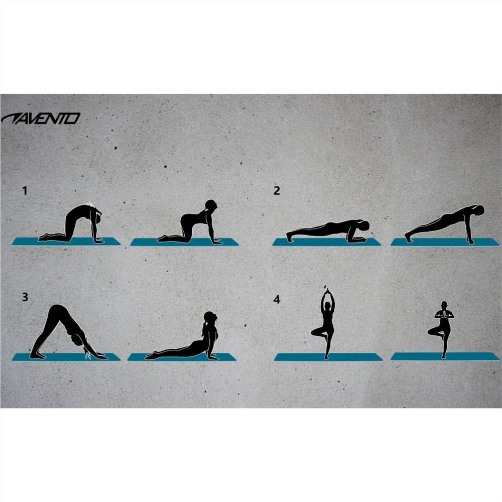 Avento Neoprene Fitness Mat with Print Black and Grey