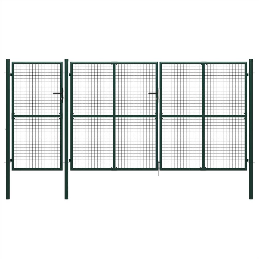 Garden Gate Steel 400x200 cm Green