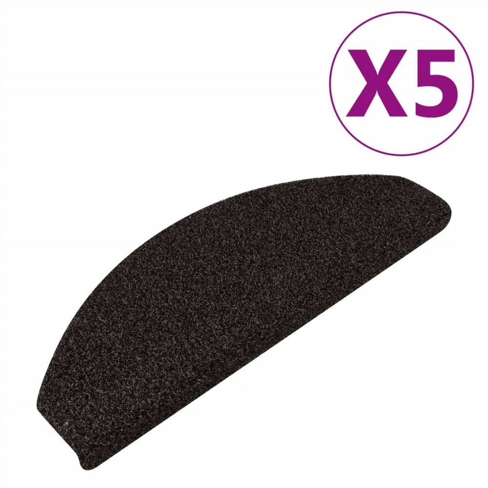 Outdoor Stair Mats 5 pcs 65x28 cm Dark Brown Anti Slip