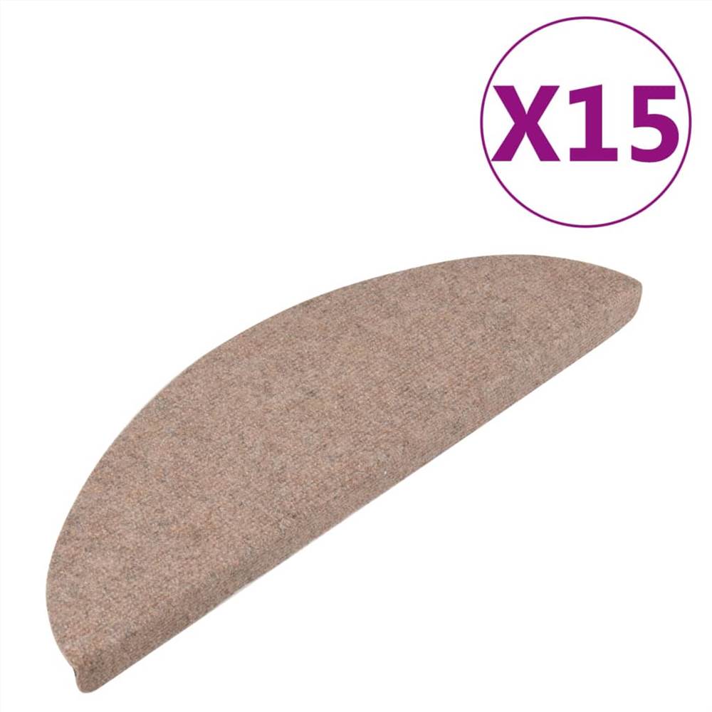 Self-adhesive Stair Mats 15 pcs 56x20 cm Beige