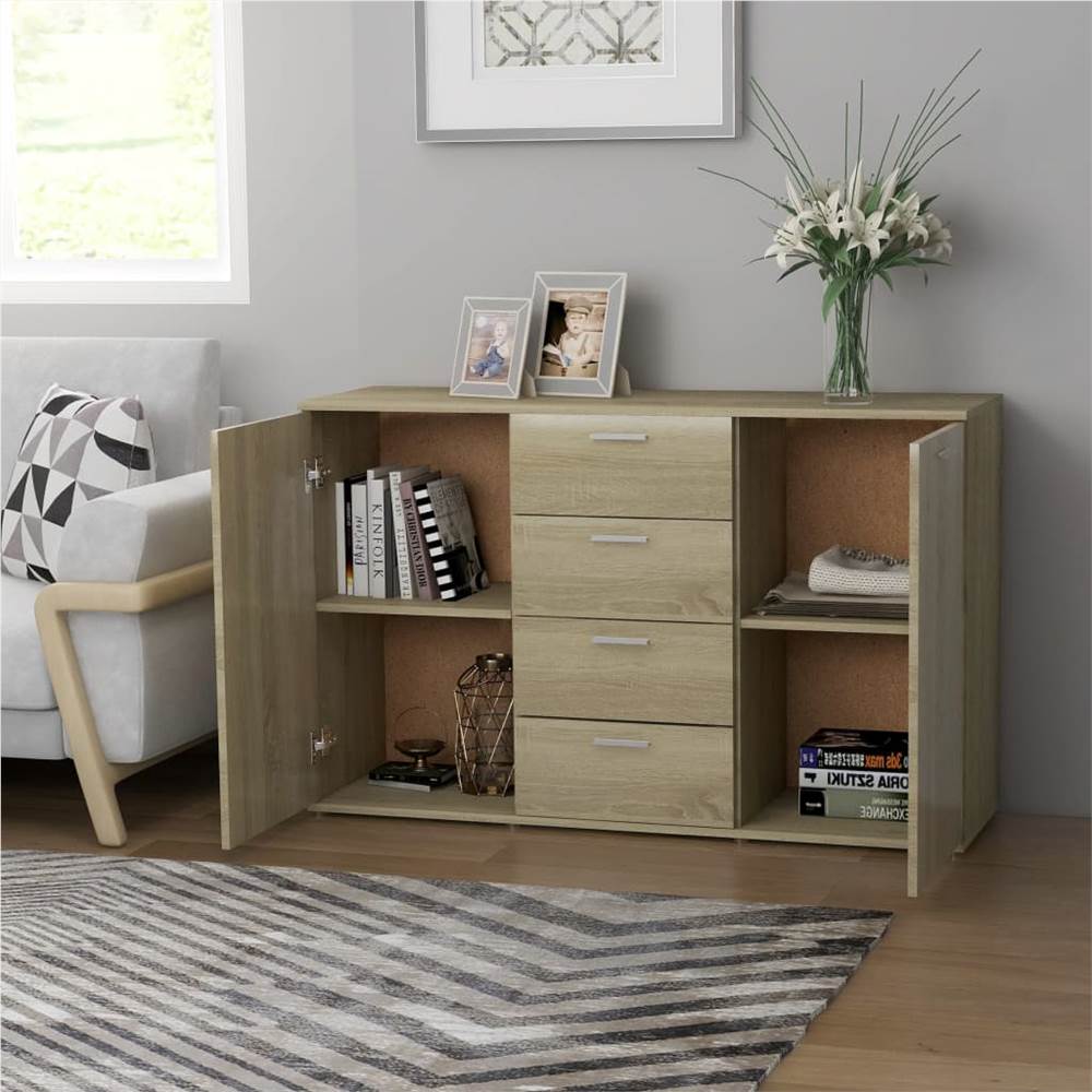 Sideboard Sonoma Oak 120x35,5x75 cm Chipboard