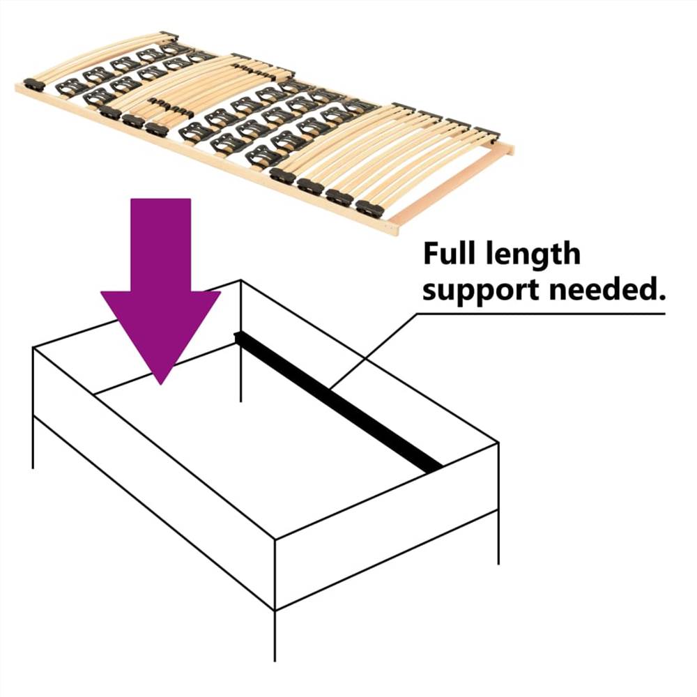 Bed Frame with 38 Slats 90x200 cm