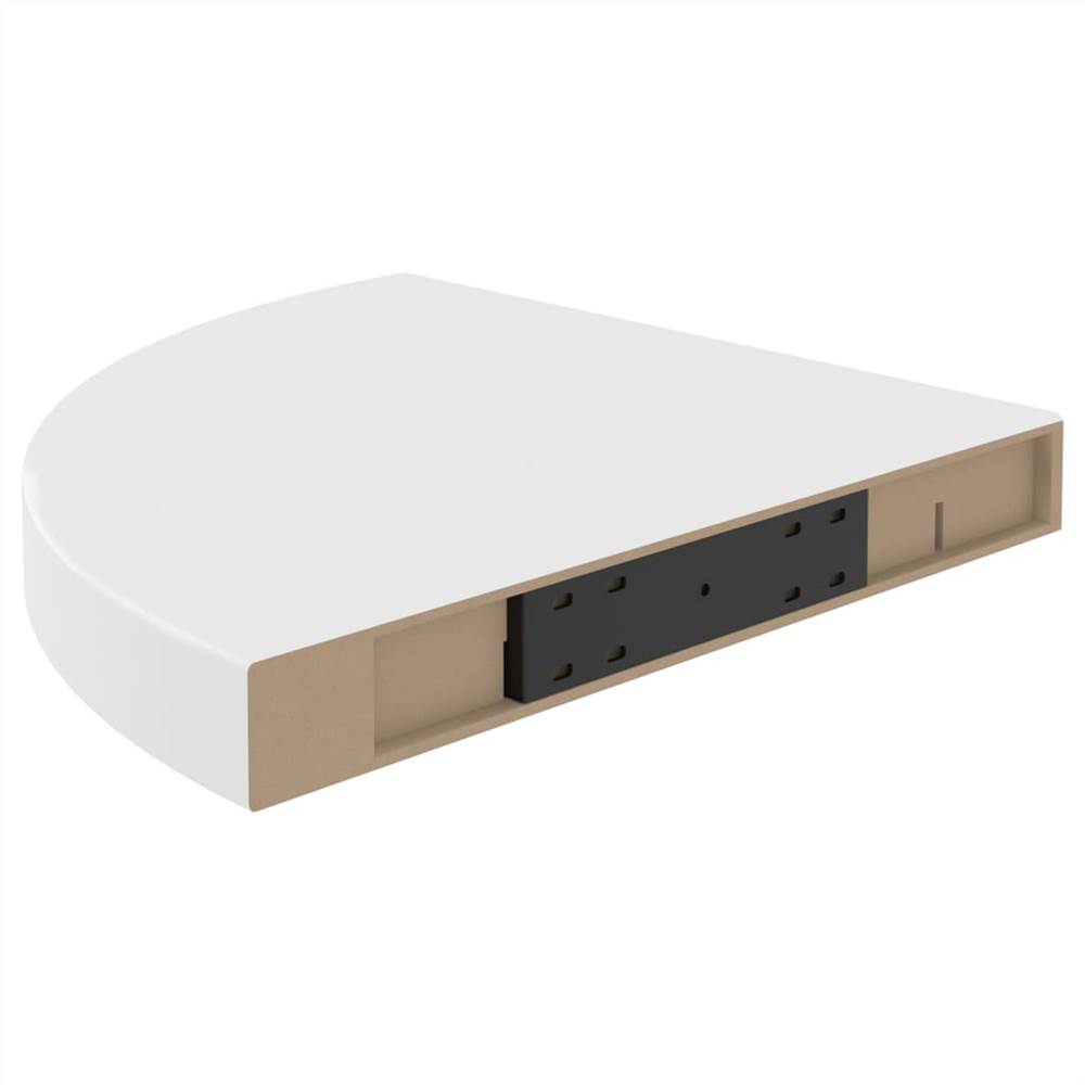 Floating Corner Shelf White 35x35x3.8 cm MDF