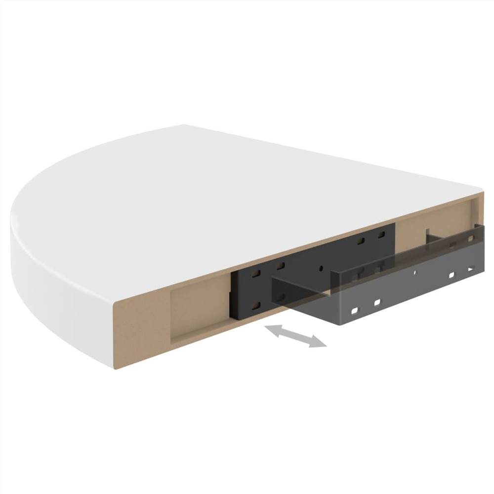 Floating Corner Shelf White 35x35x3.8 cm MDF