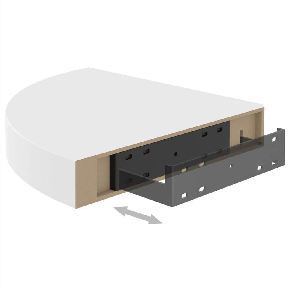 Floating Corner Shelves 4 pcs White 25x25x3.8 cm MDF