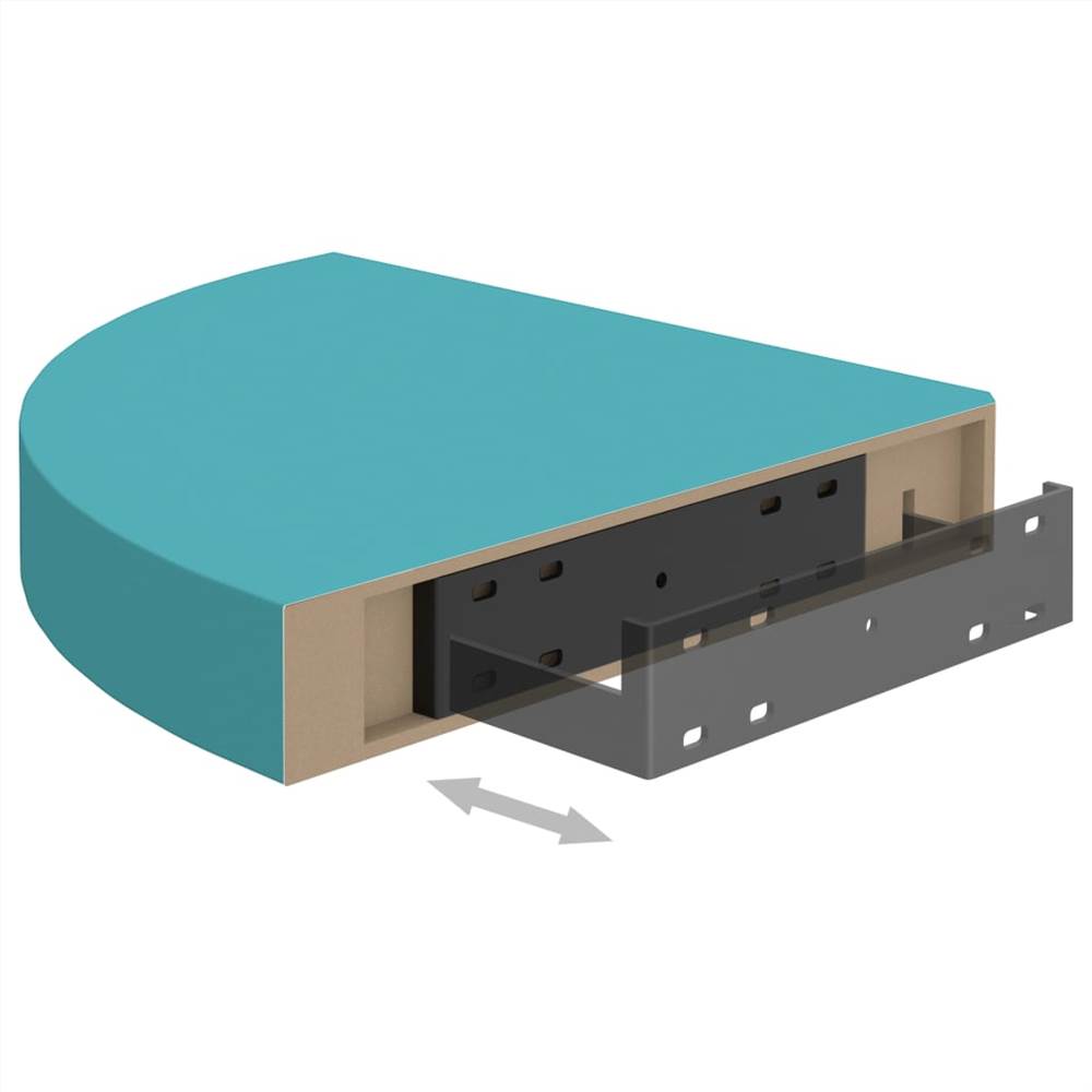 Wall Corner Shelves 4 pcs Blue 35x35x3.8 cm MDF