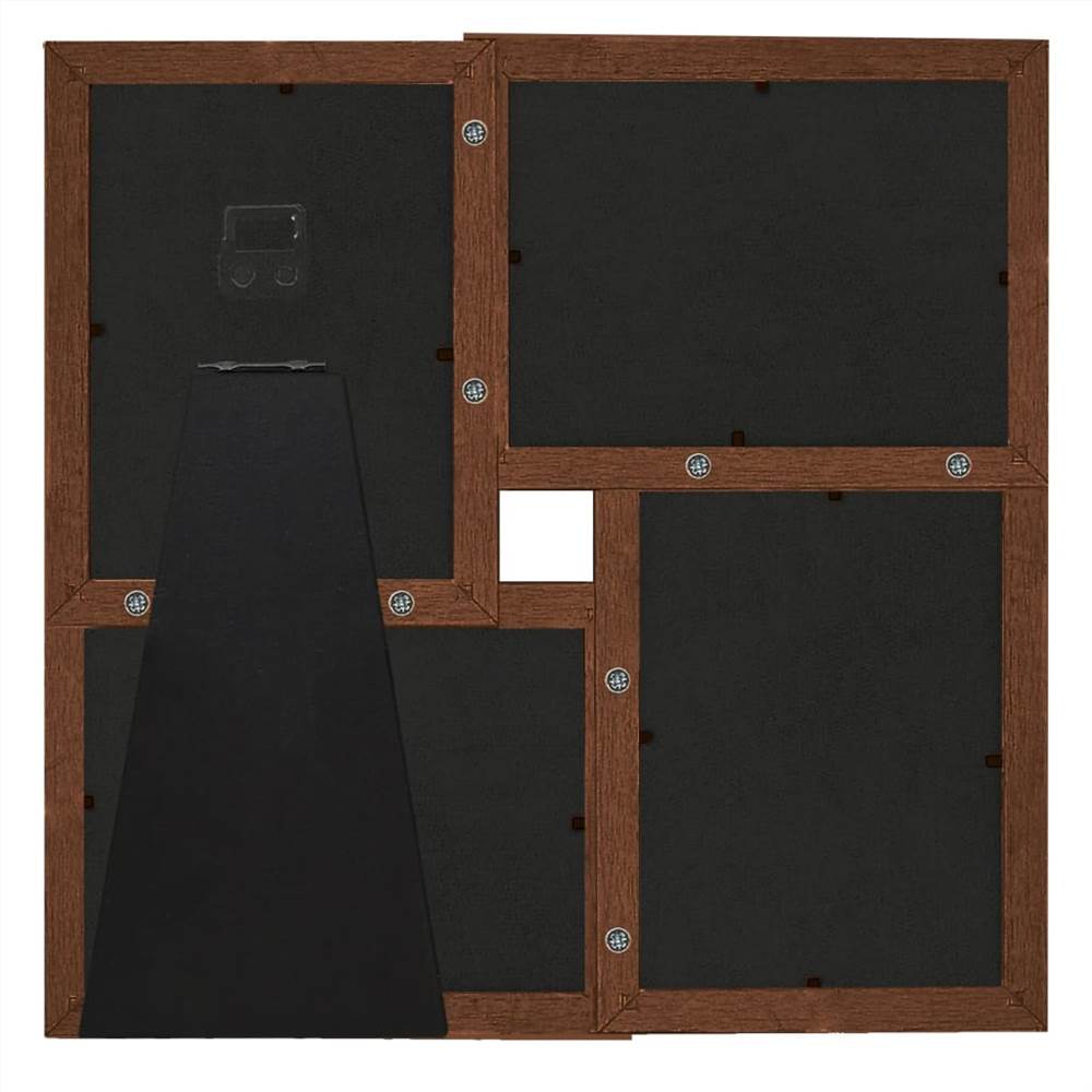 Collage Photo Frame for 4x(13x18 cm) Picture Dark Brown MDF