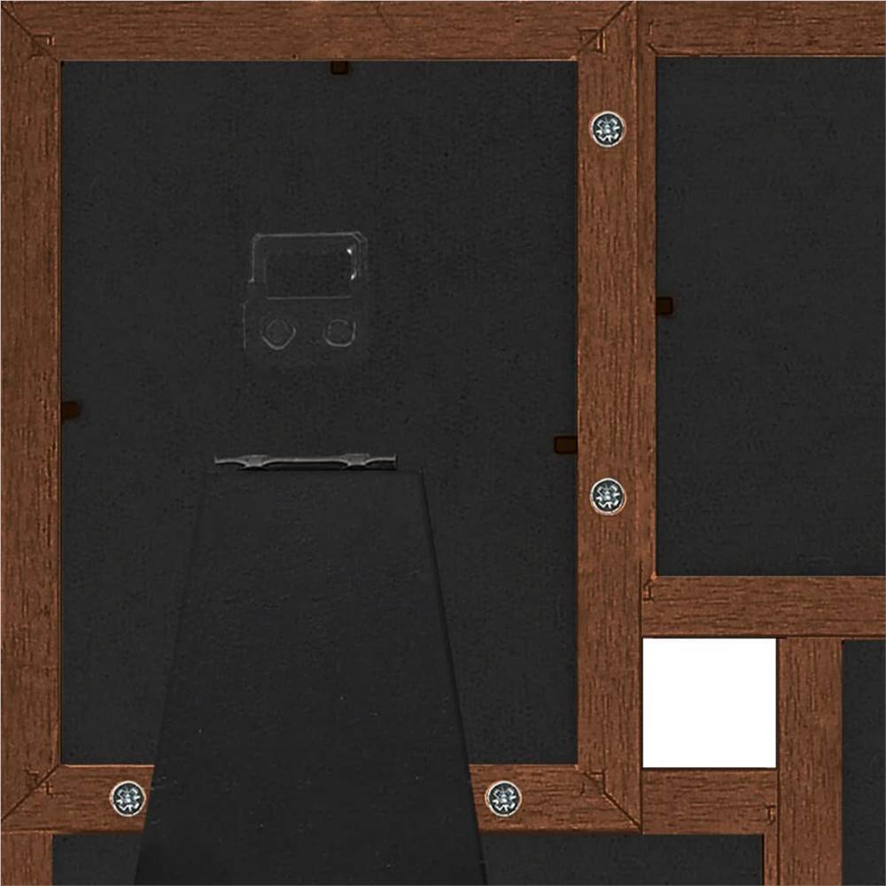 Collage Photo Frame for 4x(13x18 cm) Picture Dark Brown MDF