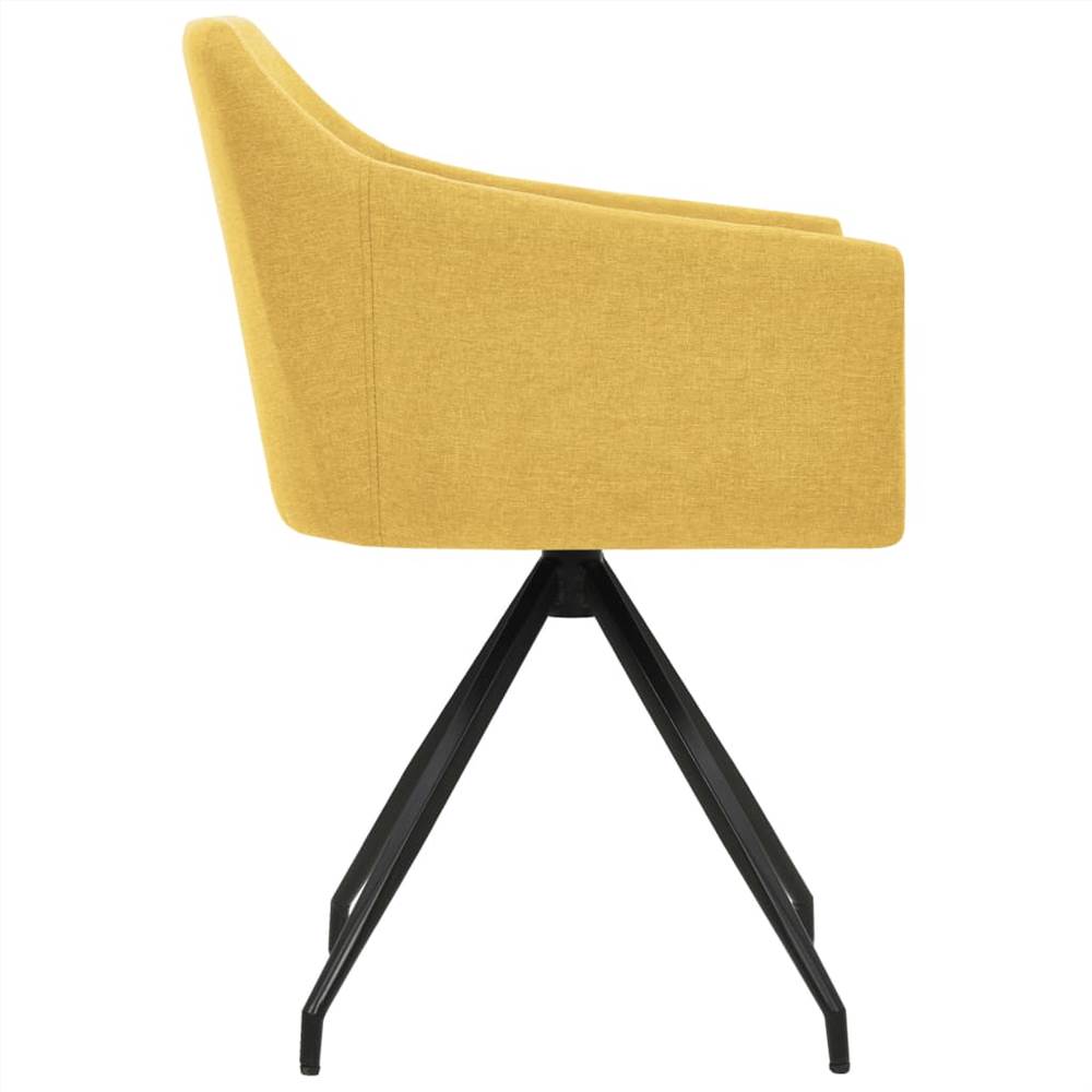 Swivel Dining Chairs 4 pcs Mustard Yellow Fabric