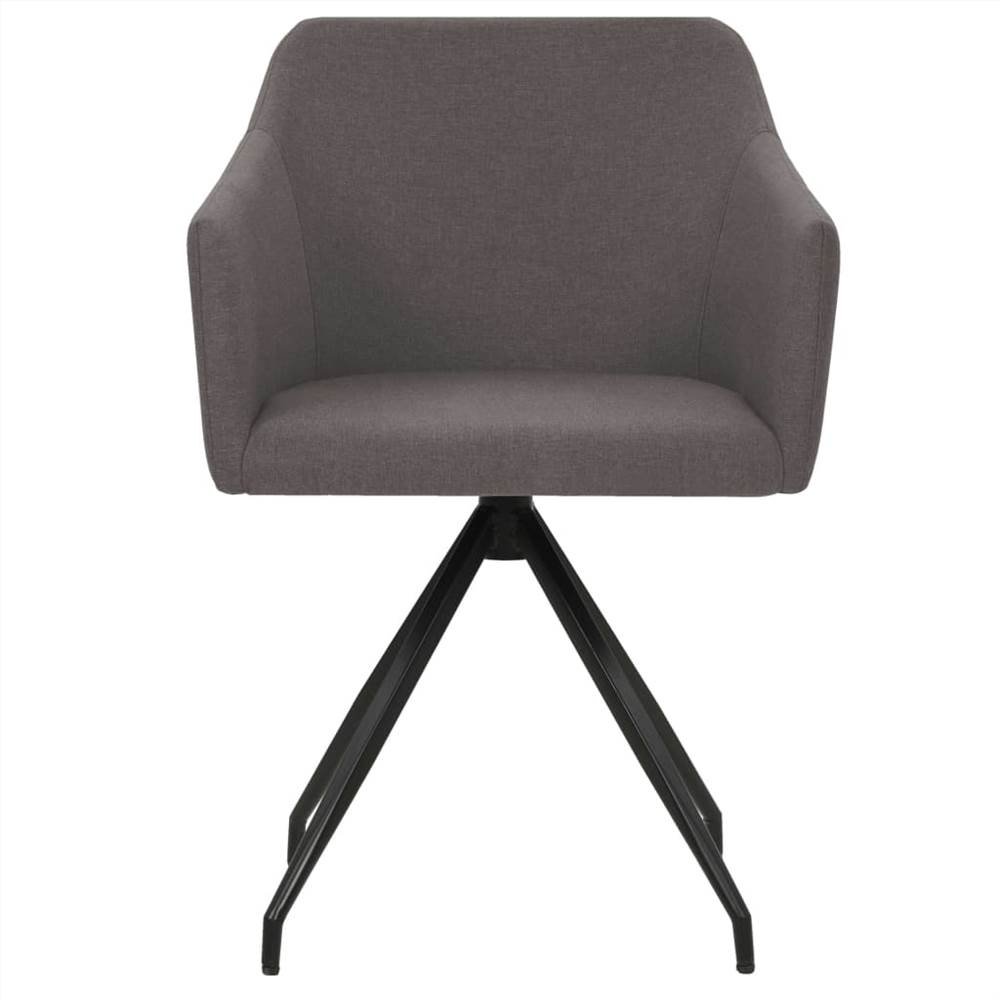 Swivel Dining Chairs 4 pcs Taupe Fabric