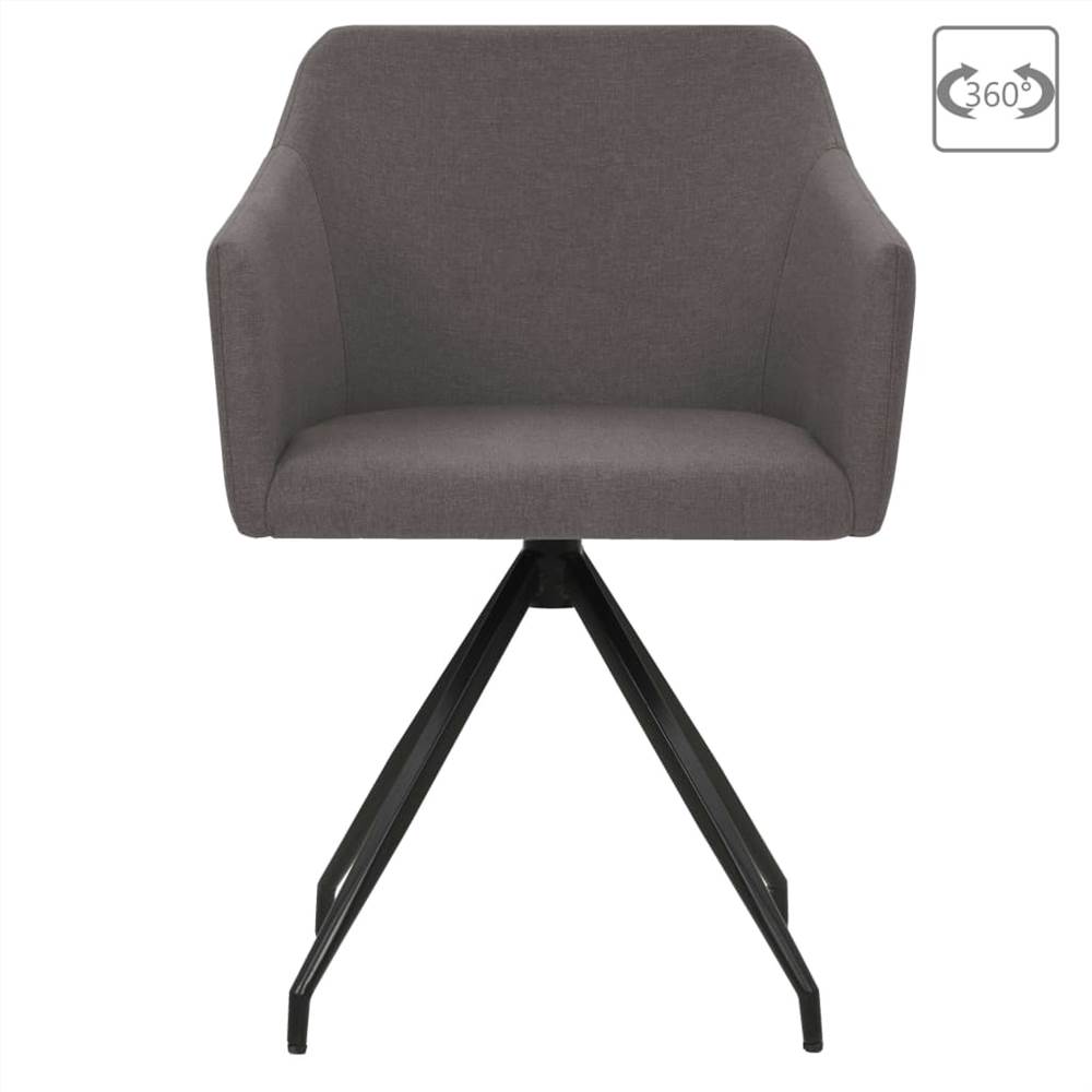 Swivel Dining Chairs 4 pcs Taupe Fabric