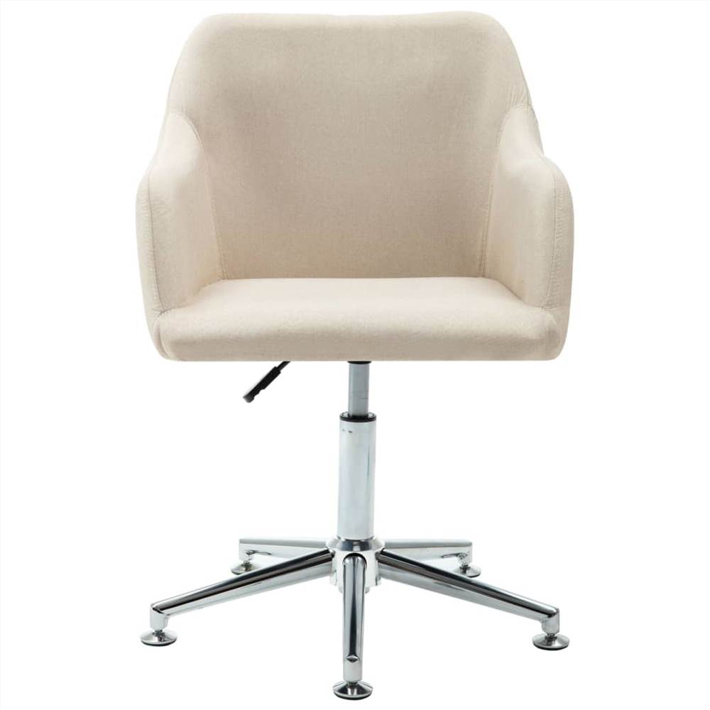 Swivel Dining Chairs 6 pcs Cream Fabric