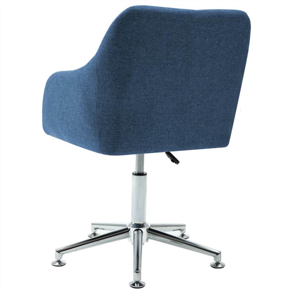Swivel Office Chair Blue Fabric