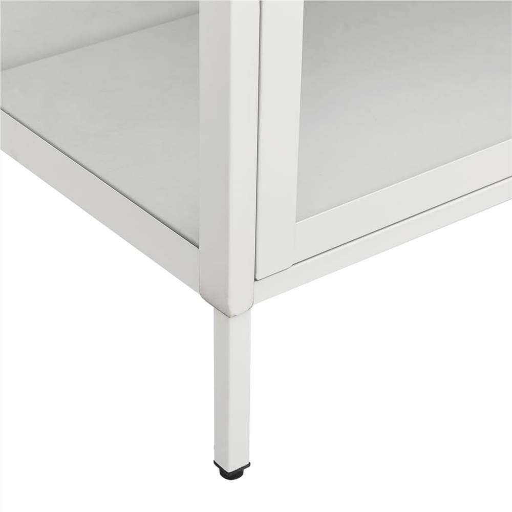 Display Cabinet White 90x40x180 cm Steel and Tempered Glass