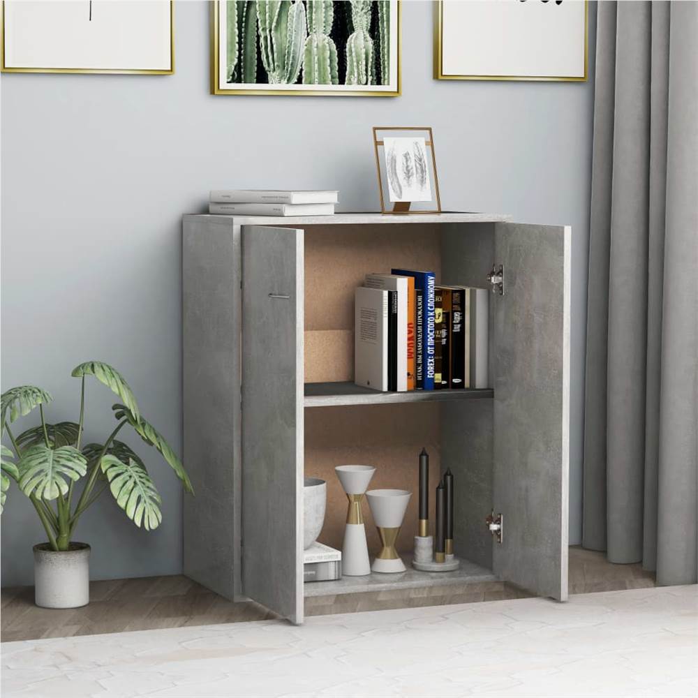 Sideboard Concrete Grey 60x30x75 cm Chipboard