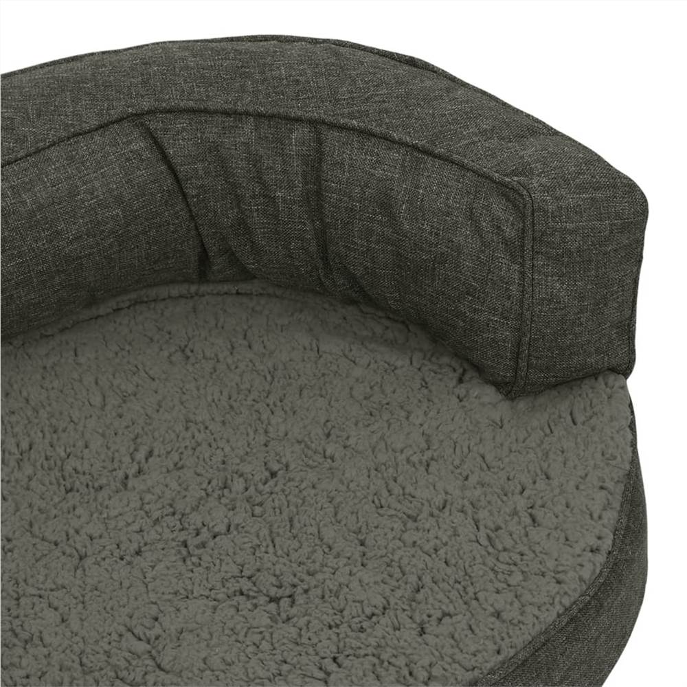 Ergonomic Dog Bed Mattress 75x53 cm Linen Look Fleece Dark Grey