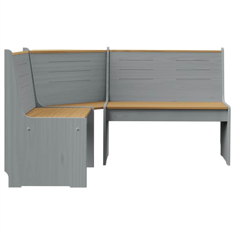 Garden Corner Bench 151 cm Solid Pinewood Honey Brown and Grey