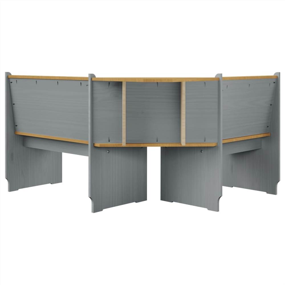 Garden Corner Bench 151 cm Solid Pinewood Honey Brown and Grey