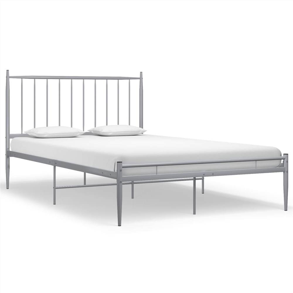 Bed Frame Grey Metal 120x200 cm