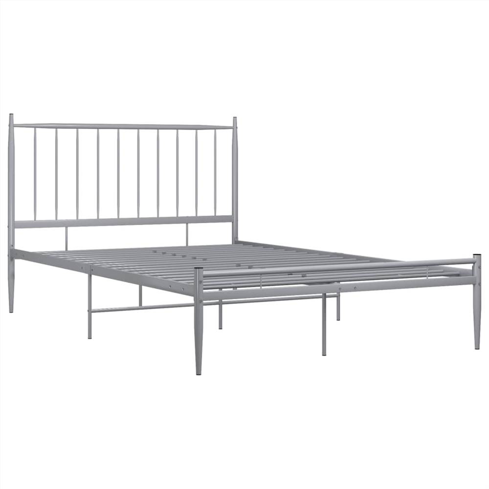 Bed Frame Grey Metal 120x200 cm