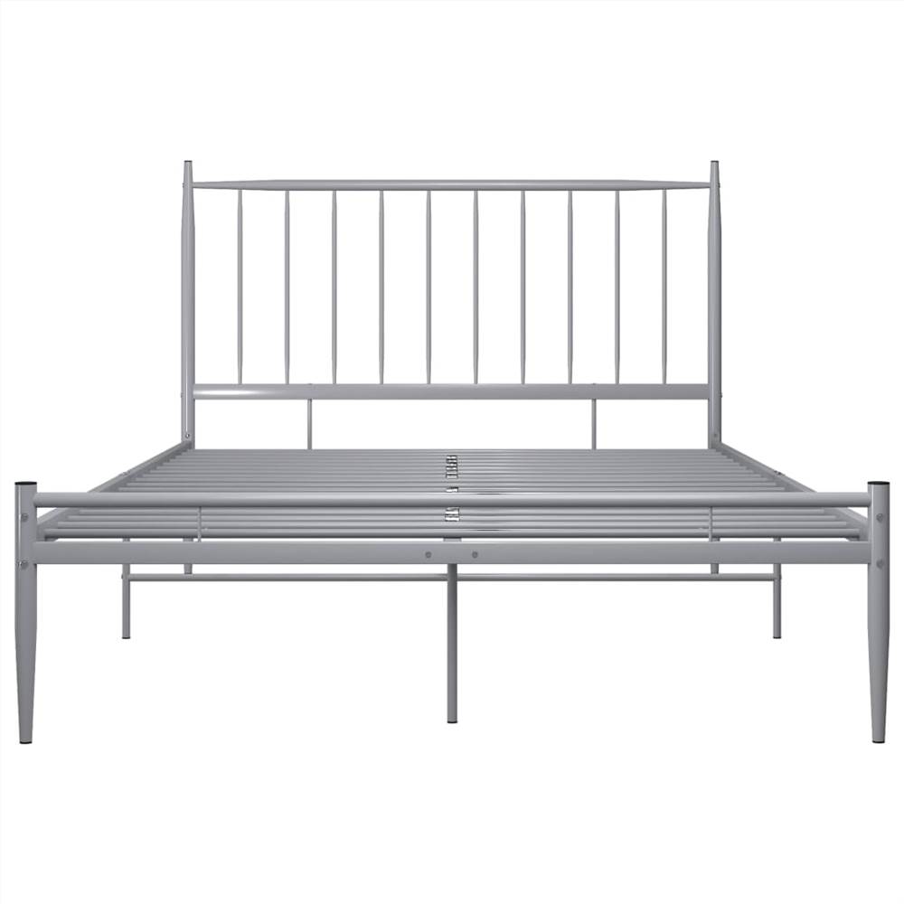 Bed Frame Grey Metal 120x200 cm