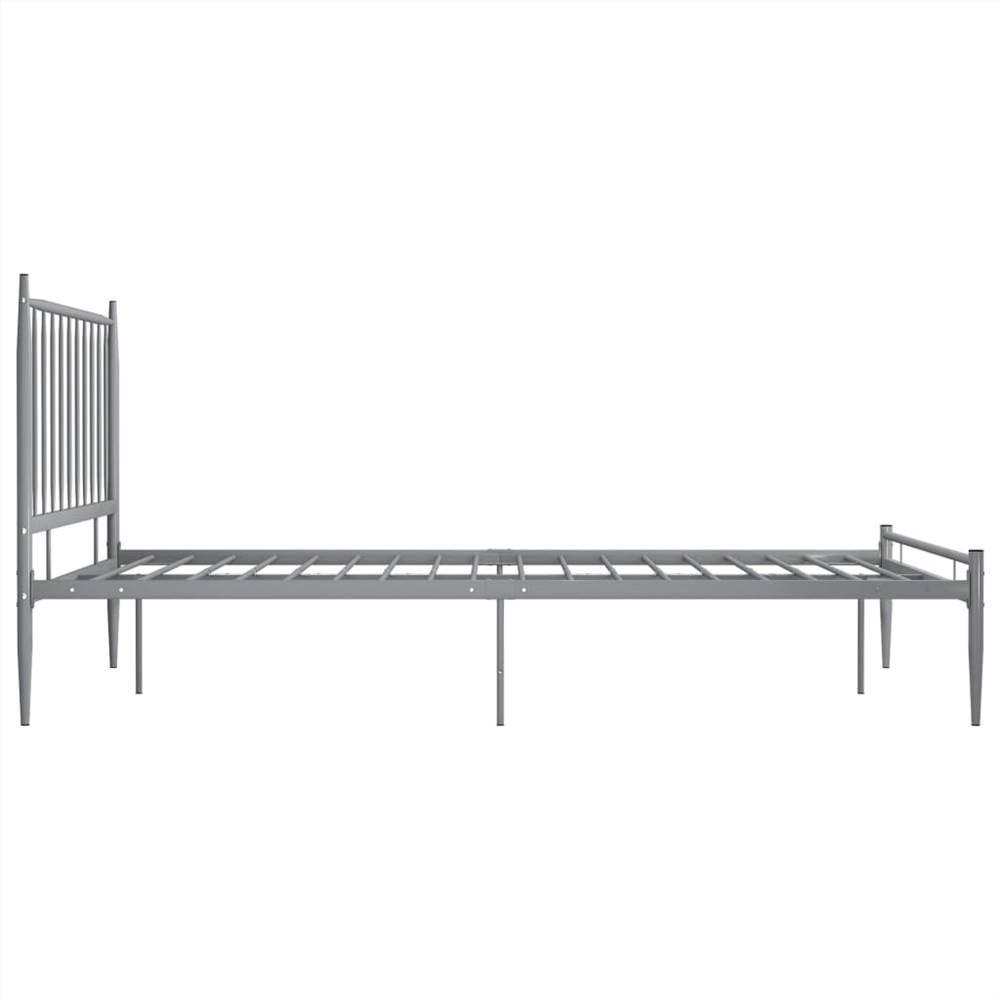 Bed Frame Grey Metal 120x200 cm