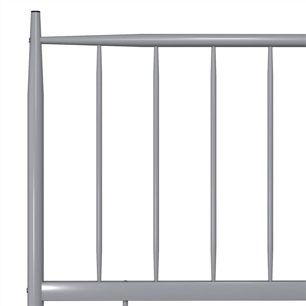 Bed Frame Grey Metal 200x200 cm