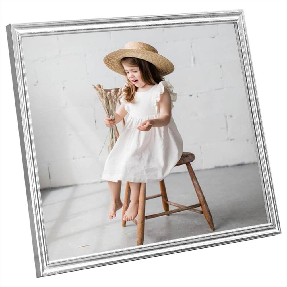 Photo Frames Collage 5 pcs for Wall or Table Silver 30x30cm MDF