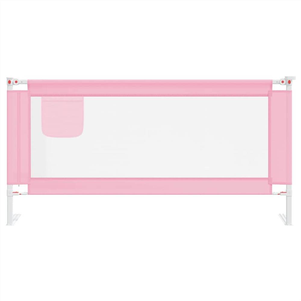 Toddler Safety Bed Rail Pink 180x25 cm Fabric