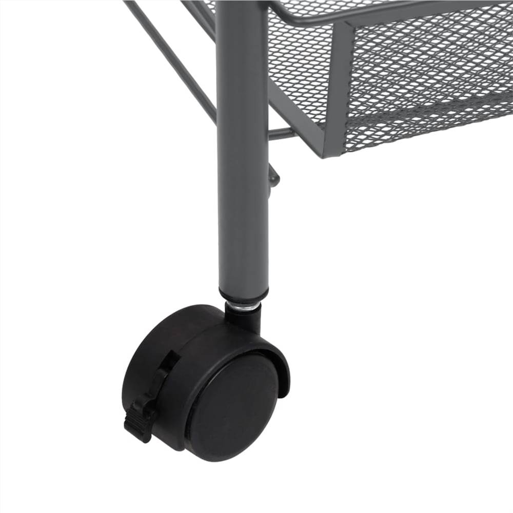 4-Tier Kitchen Trolley Grey 46x26x85 cm Iron