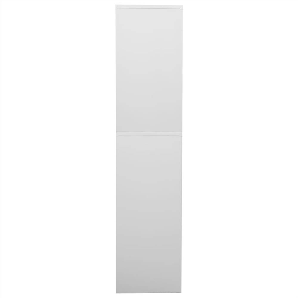 Office Cabinet Light Grey 90x40x180 cm Steel and Tempered Glass