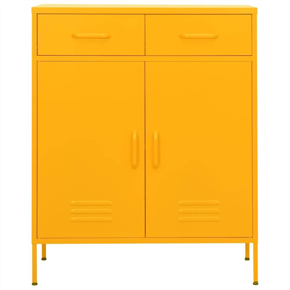 Storage Cabinet Mustard Yellow 80x35x101.5 cm Steel