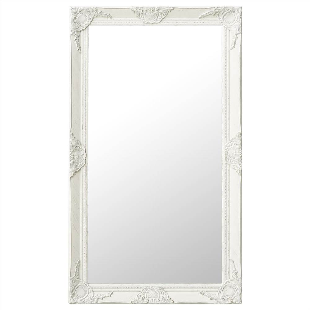 

Wall Mirror Baroque Style 60x100 cm White