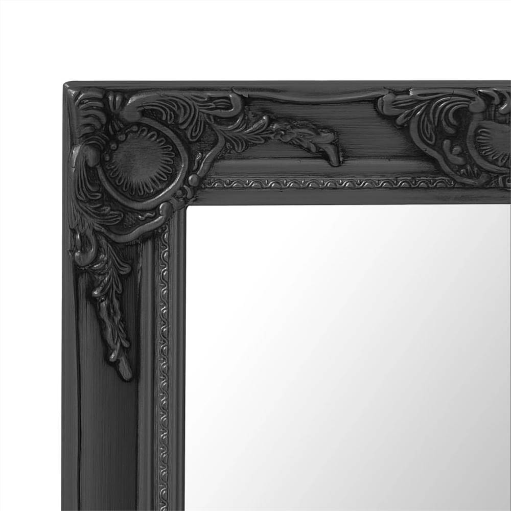 Wall Mirror Baroque Style 60x80 cm Black