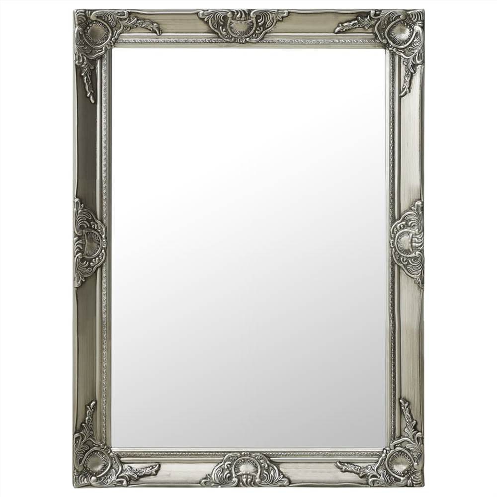 

Wall Mirror Baroque Style 60x80 cm Silver