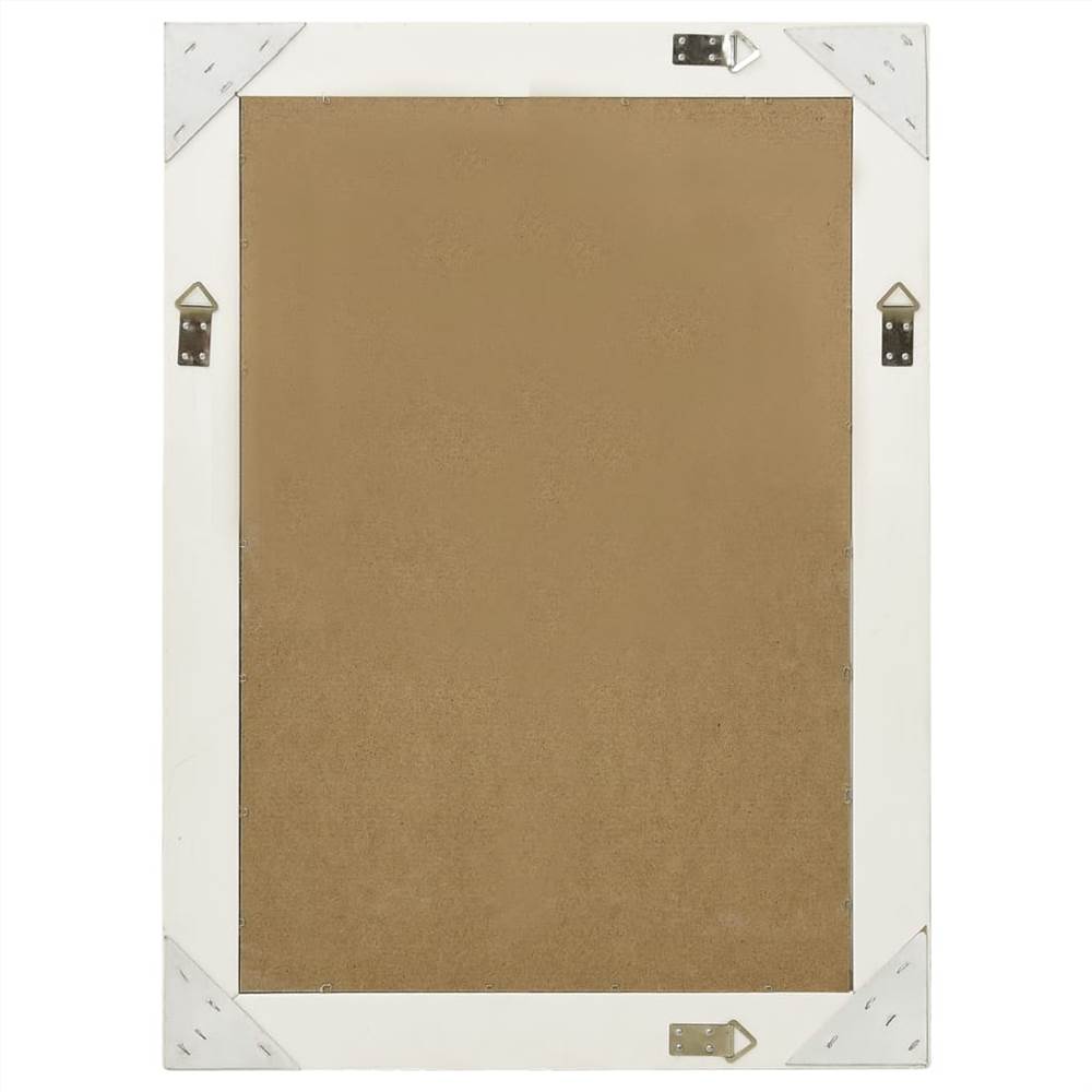 Wall Mirror Baroque Style 60x80 cm White