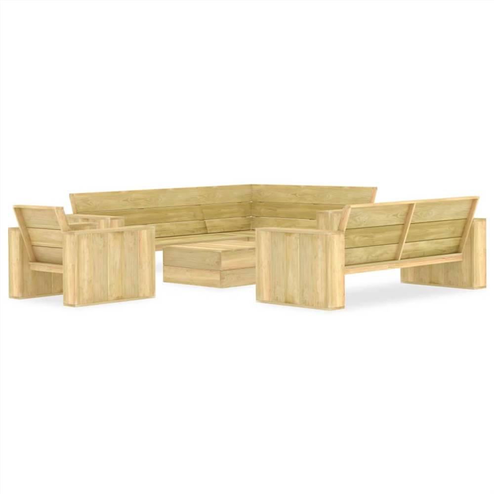 4 Piece Garden Lounge Set Impregnated Pinewood