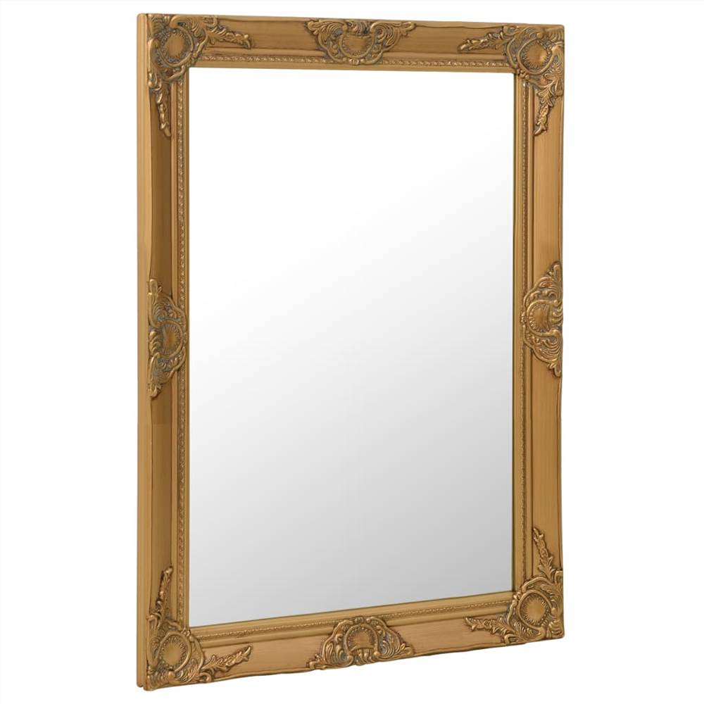 Wall Mirror Baroque Style 60x80 cm Gold