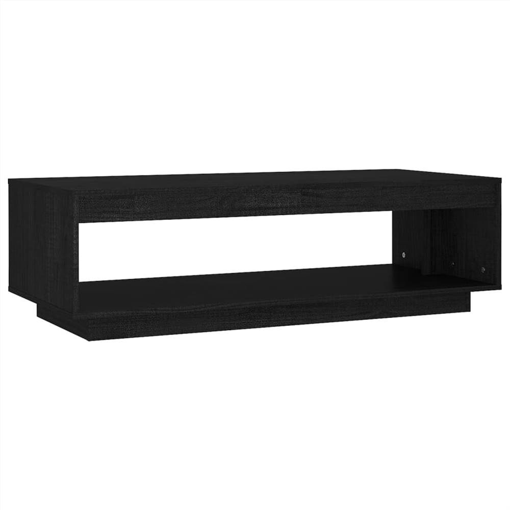Coffee Table Black 110x50x33.5 cm Solid Pinewood
