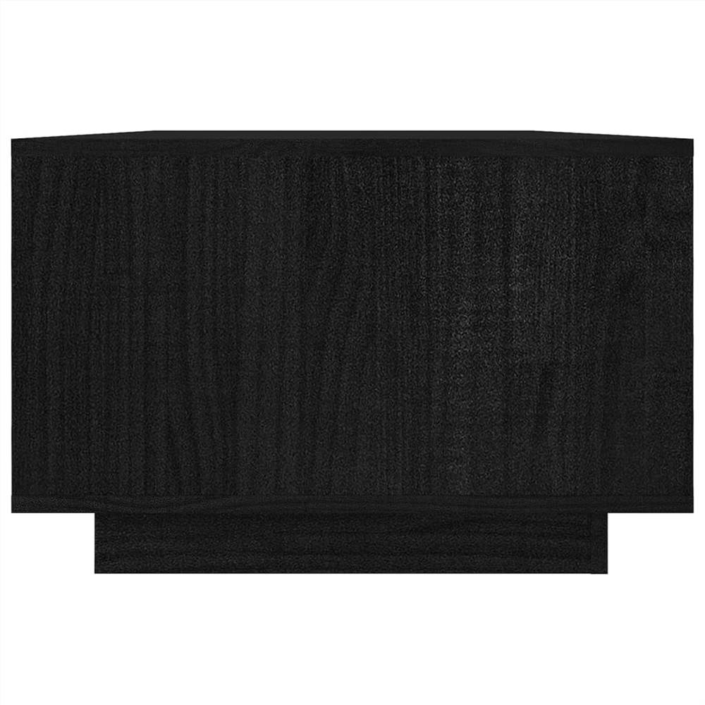 Coffee Table Black 110x50x33.5 cm Solid Pinewood