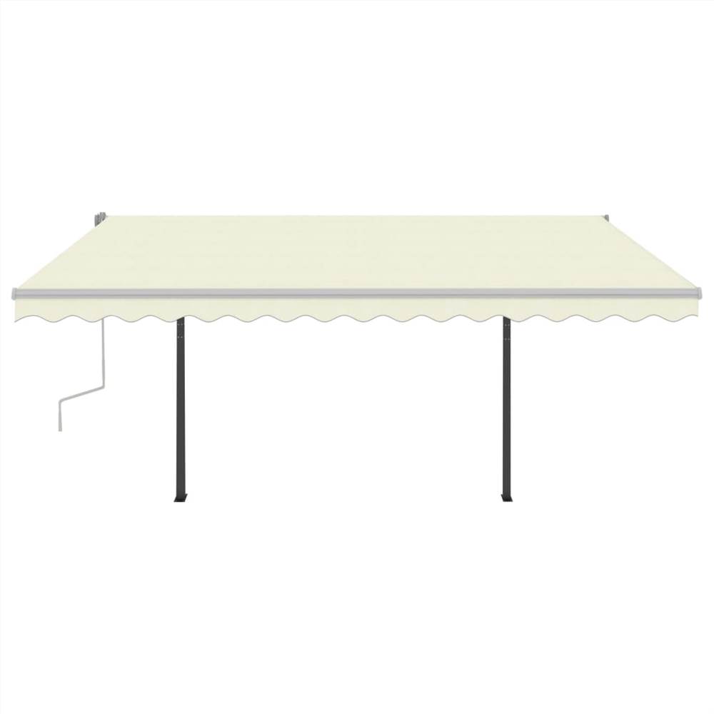 Manual Retractable Awning with LED 4.5x3.5 m Cream